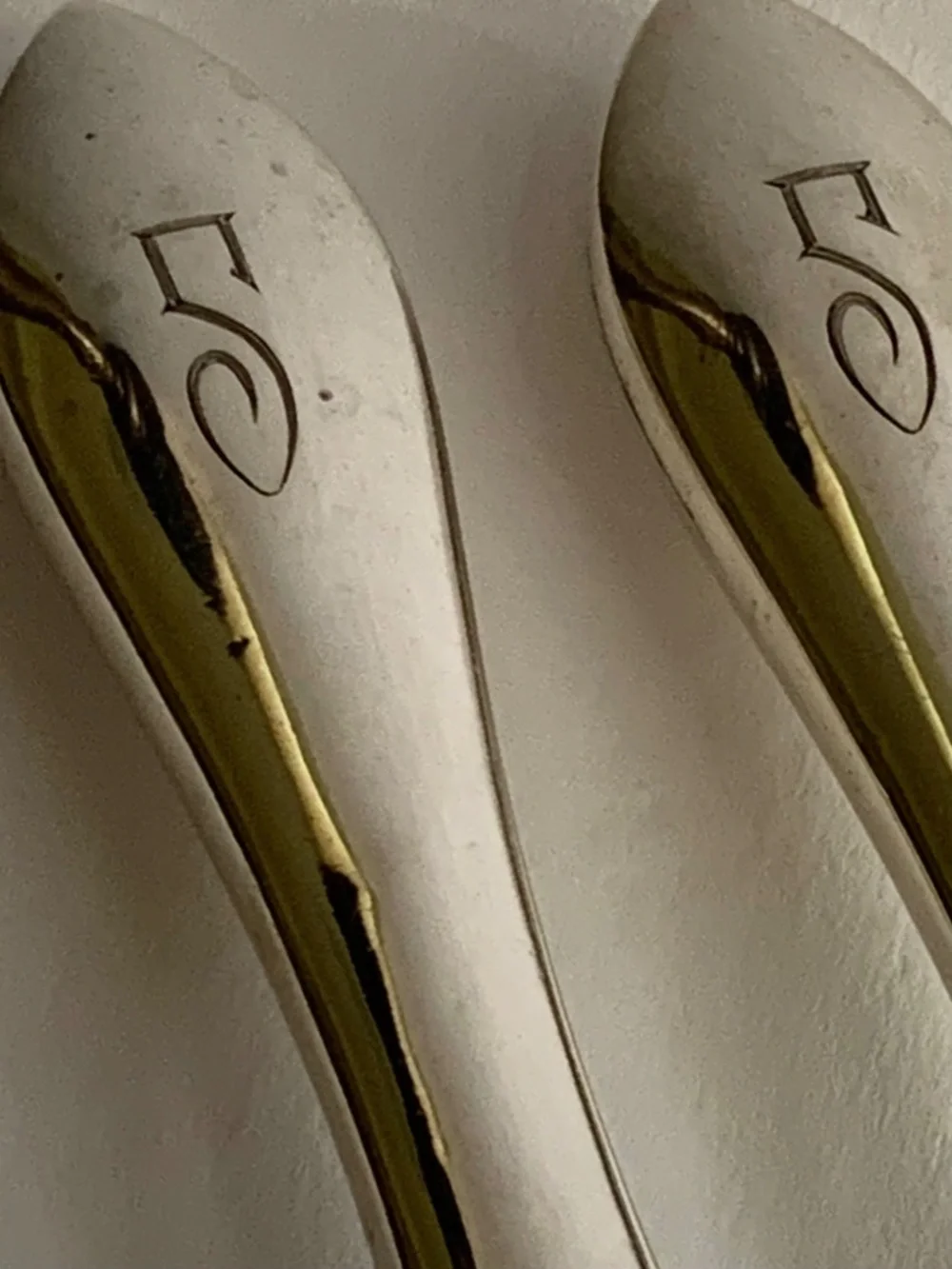 Silverplate Carving Knife & Fork Set w/ Built-In Knife Rests – Monogram S